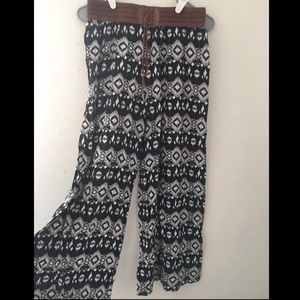 Bohemian Highwaisted Flowy Dress Pants